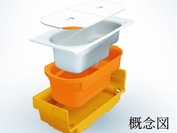 Bathing-wash room.  [Thermos bathtub] Cover the tub with a heat insulating material, Enhance the thermal effect structure. It is unlikely to cool hot water, Reduce the number of reheating, It will contribute to the saving of energy bills.