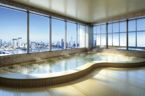  [Spa 2] It provides two spa that was the "sun" and "moon" the theme to the top floor. Provided in the North Point "spa 2" using the mosaic tiles of orange, Represent the sunlight. Will also be provided open-air bath is outdoors