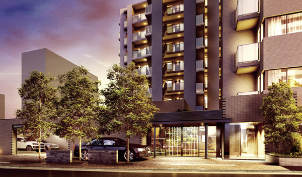 Buildings and facilities. Sub entrance was prepared carriage porch is, Appearance with a profound feeling. To ensure residents and car flow line, respectively, We also considered to safety. (Exterior view)