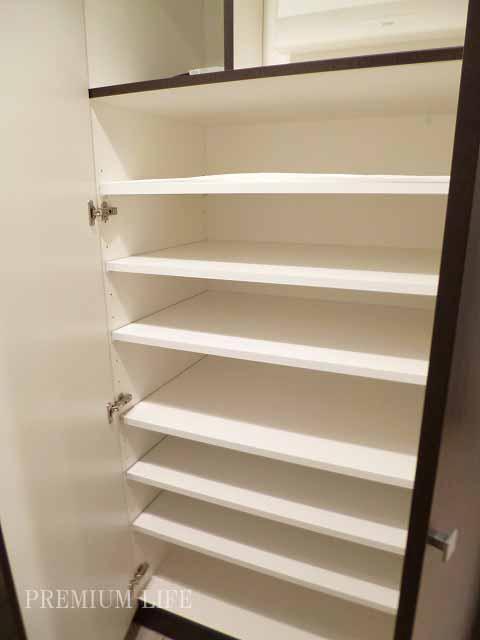 Receipt.  [Shoe box] It established the amount of storage rich shoe box in the foyer.