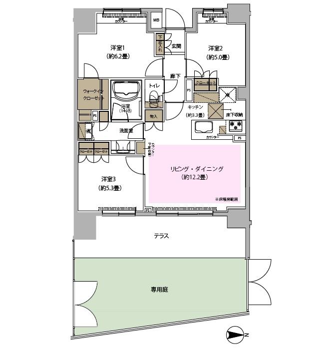Floor plan. 3LDK, Price 43,800,000 yen, Footprint 70.2 sq m