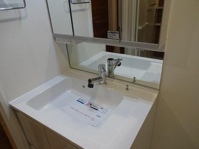 Wash basin, toilet. Bathroom vanity