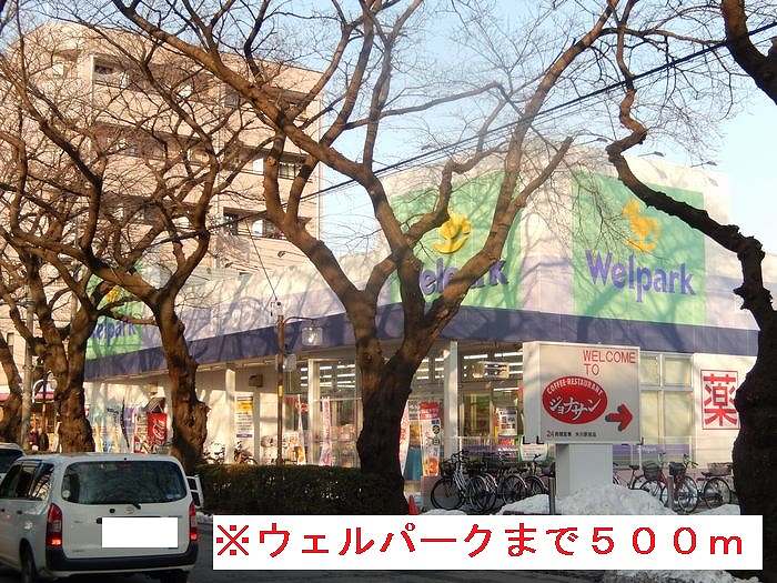 Dorakkusutoa. 500m to the wells Park (drugstore)