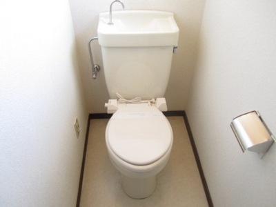 Toilet. Happy bus toilet by