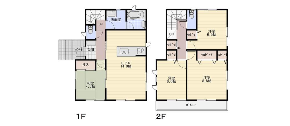 Floor plan. 35,800,000 yen, 4LDK, Land area 120.19 sq m , Building area 93.15 sq m