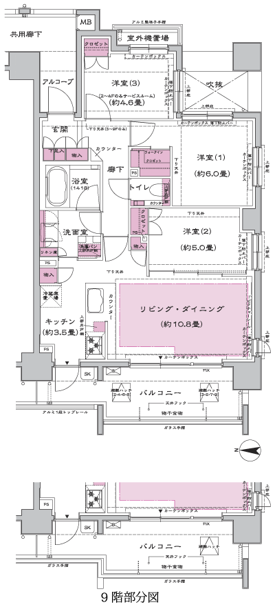 Floor: 2LDK + S / 3LDK, occupied area: 67.69 sq m