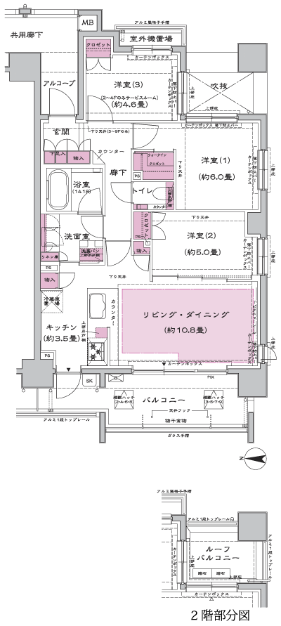 Floor: 2LDK + S, the occupied area: 67.69 sq m