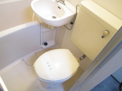 Toilet. Clean rack music in the unit bus