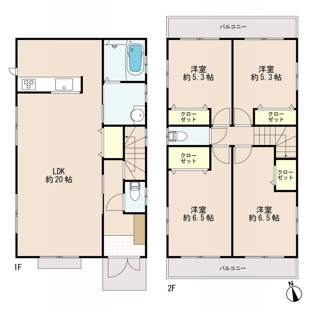 Building plan example (floor plan). Building plan example (No. 3 locations) Building Price 10 million yen, Building area 99.36 sq m