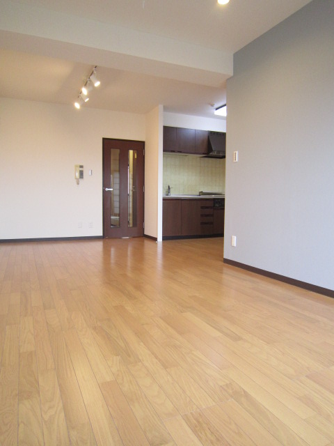 Living and room. Stylish accent Cross and the lights in the living room