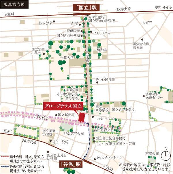 Surrounding environment. Local guide map