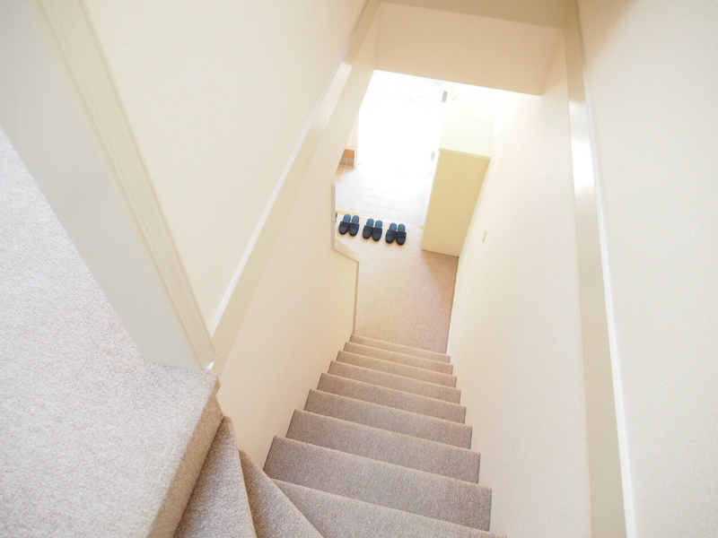 Other room space. Stairs of a soft impression with carpet floor