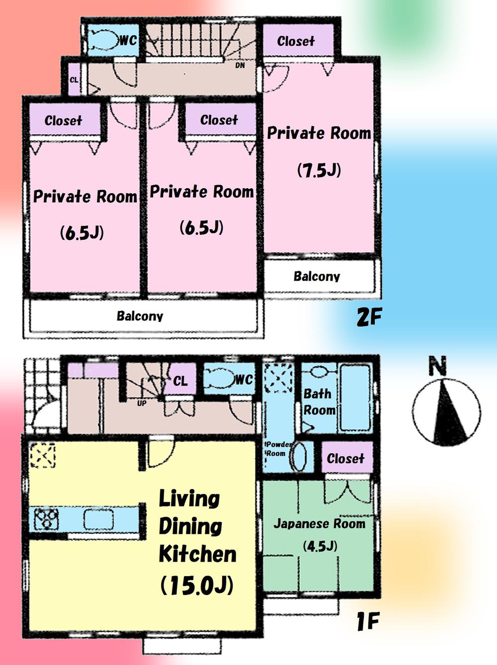 Floor plan. (8 Building), Price 39,800,000 yen, 4LDK, Land area 158.64 sq m , Building area 94.8 sq m