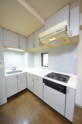 Kitchen. L-shaped kitchen Gas 3-neck