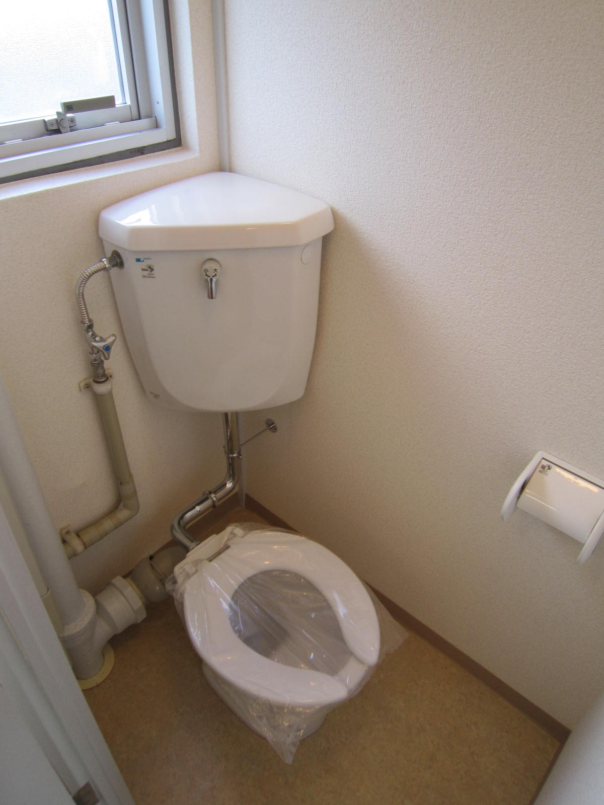 Toilet. Outlet with bright toilet