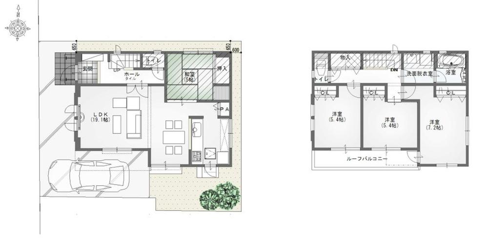 Floor plan. 61,800,000 yen, 4LDK, Land area 104.34 sq m , Building area 101.02 sq m floor area 30 square meters There is a south passage you have entered the light of day the sun