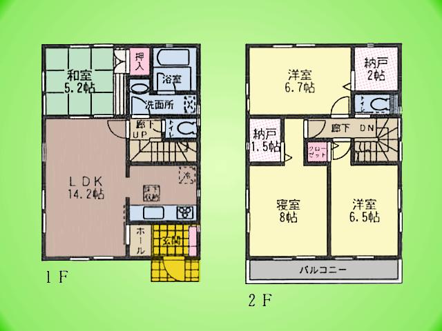 Floor plan. (3 Building), Price 30,800,000 yen, 4LDK, Land area 120.55 sq m , Building area 94.76 sq m