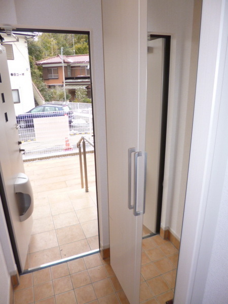 Entrance.  Entrance of the full-length mirror with shoes BOX equipped