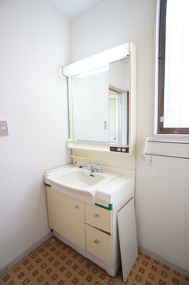 Washroom. Busy morning of convenient independent washbasin to get dressed.