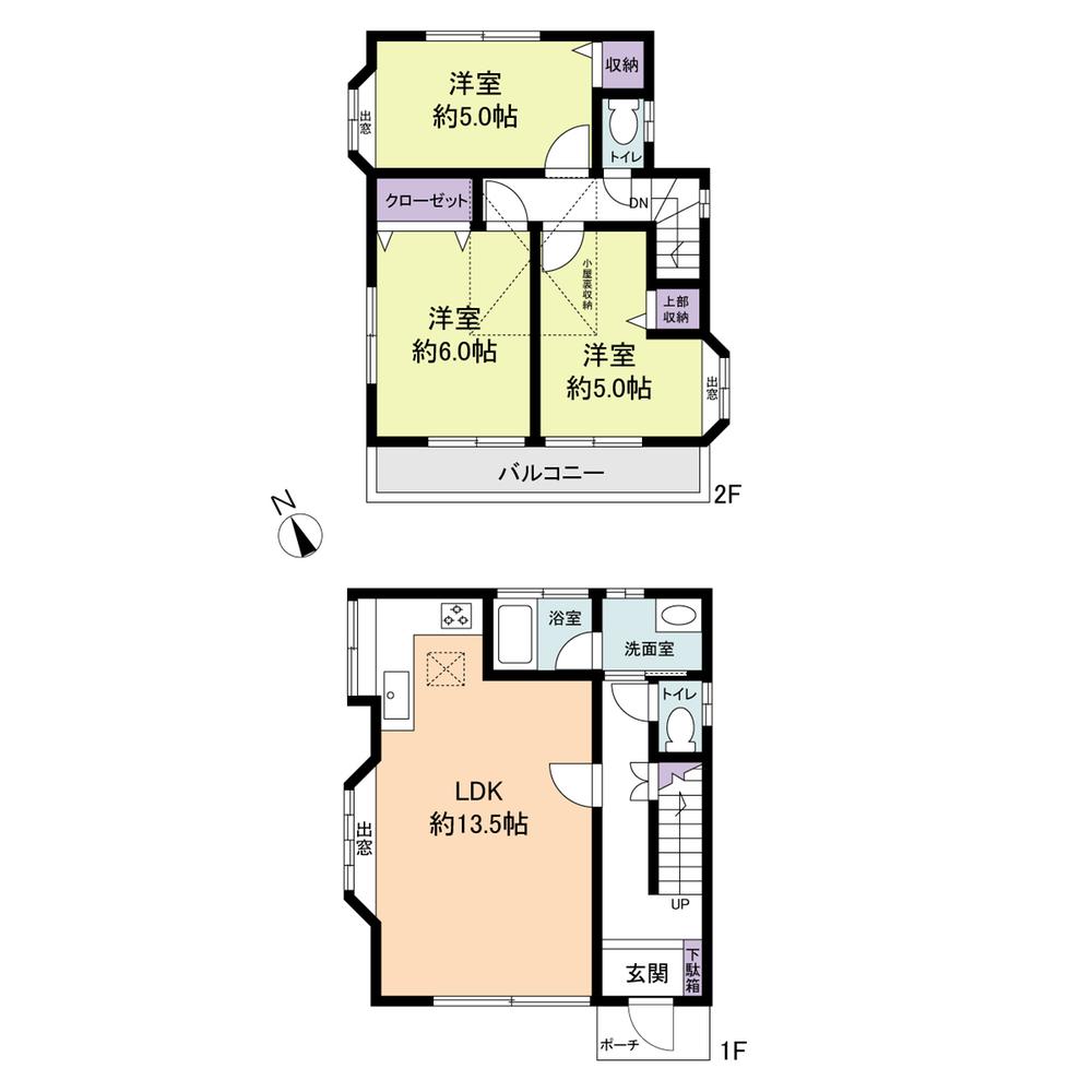 Floor plan. 26,800,000 yen, 3LDK, Land area 93.84 sq m , Building area 74.34 sq m