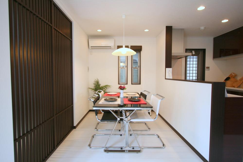 Building plan example (introspection photo). Dining construction cases