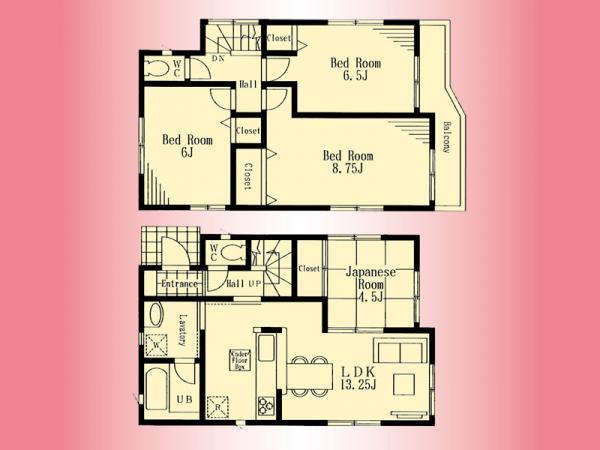 Floor plan. 30,800,000 yen, 4LDK, Land area 108.63 sq m , Building area 86.66 sq m