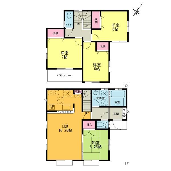 Floor plan. 40,300,000 yen, 4LDK, Land area 133 sq m , It is a two-story building area 96.95 sq m long-term high-quality housing. Usability good 4LDK