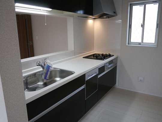 Kitchen. Artificial marble counter ・ Shower switching washing with water purifier