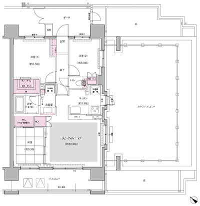 Floor: 3LDK + WIC, the occupied area: 70.66 sq m