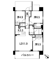 Floor: 3LDK + WIC, the occupied area: 70 sq m
