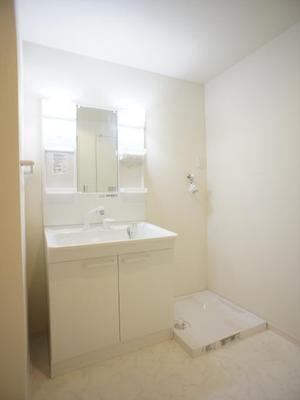 Washroom. A busy morning to happy hair washing basin with vanity