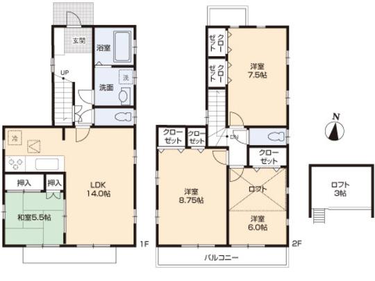 Floor plan. 37,300,000 yen, 4LDK, Land area 120 sq m , Building area 95.58 sq m floor plan