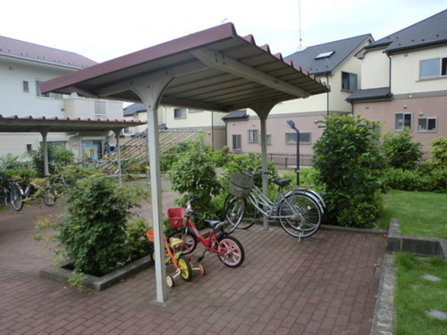 Other common areas. Bicycle parking lot with a roof
