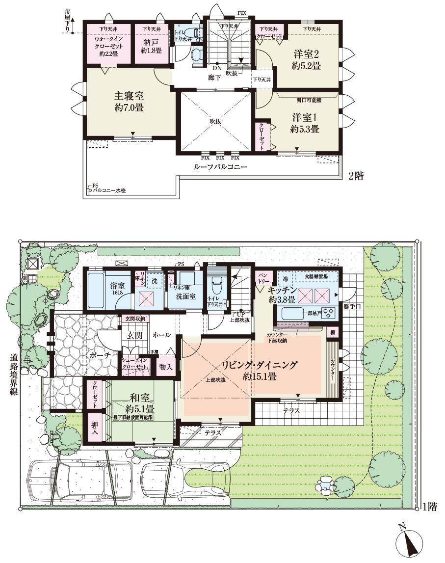 Floor plan. (46 Building), Price TBD , 4LDK+S, Land area 183.44 sq m , Building area 119.74 sq m