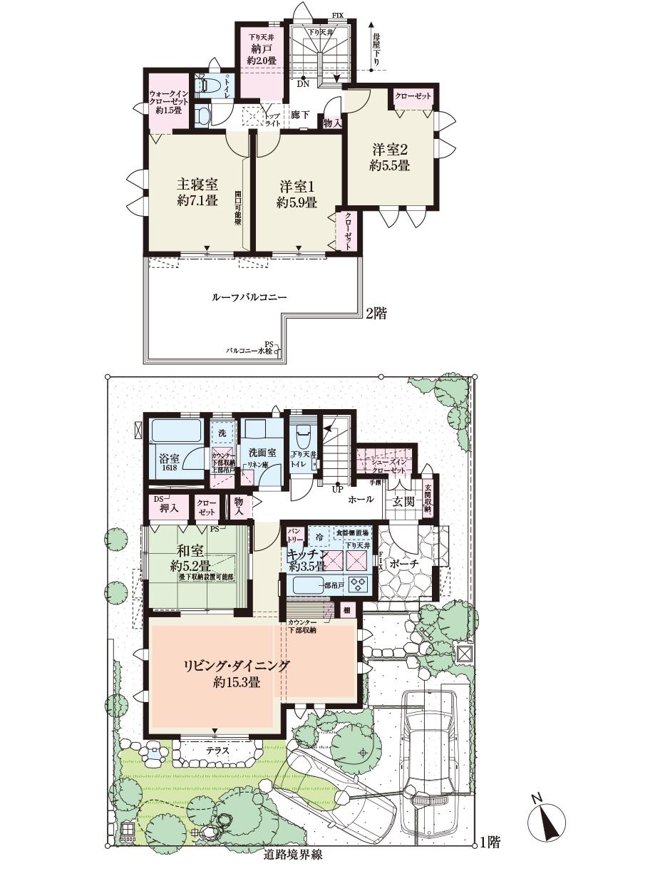 Floor plan. (125 Building), Price TBD , 4LDK+S, Land area 151.97 sq m , Building area 113.71 sq m