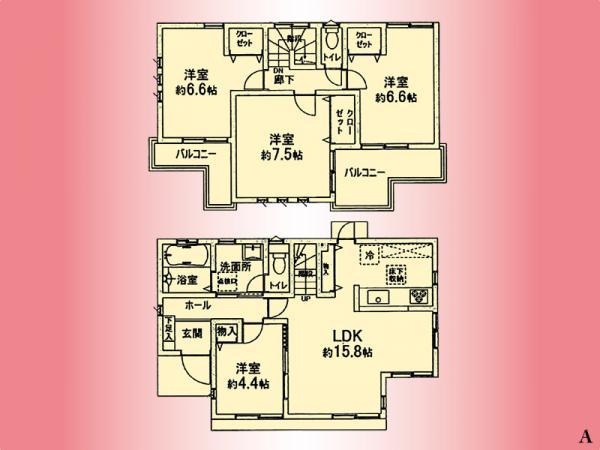 Floor plan. 36,800,000 yen, 4LDK, Land area 126.77 sq m , Building area 95.06 sq m