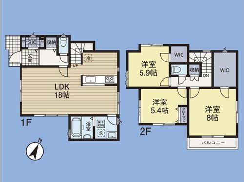 Floor plan. (A Building), Price 39,800,000 yen, 3LDK, Land area 131.65 sq m , Building area 93.98 sq m