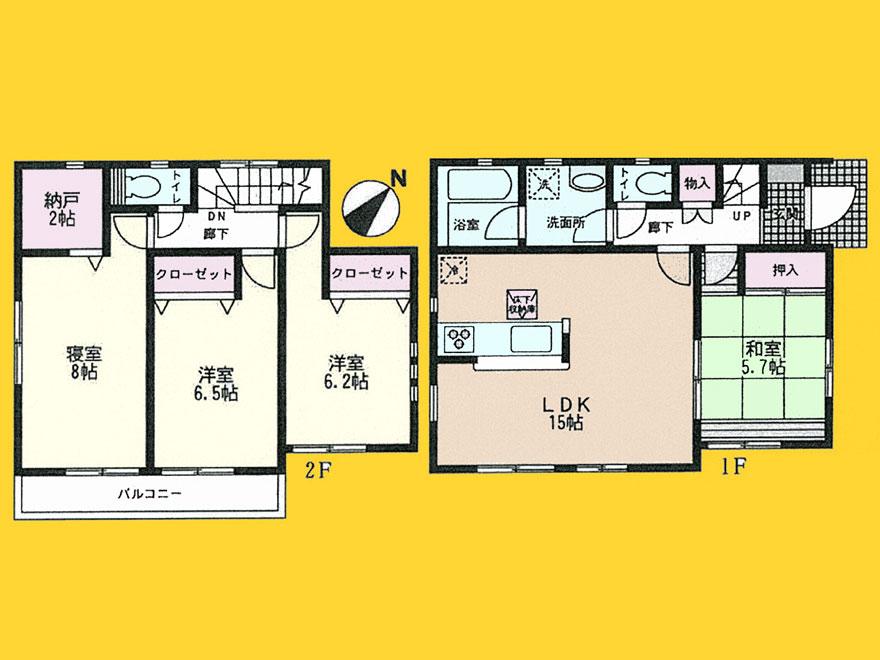 Floor plan. 35,800,000 yen, 4LDK, Land area 144.11 sq m , Building area 95.17 sq m