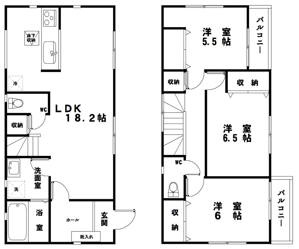 Floor plan. (3 Building), Price 44,800,000 yen, 3LDK, Land area 120.2 sq m , Building area 88.6 sq m