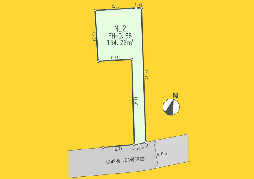 Compartment figure. Land price 22,800,000 yen, Land area 154.23 sq m