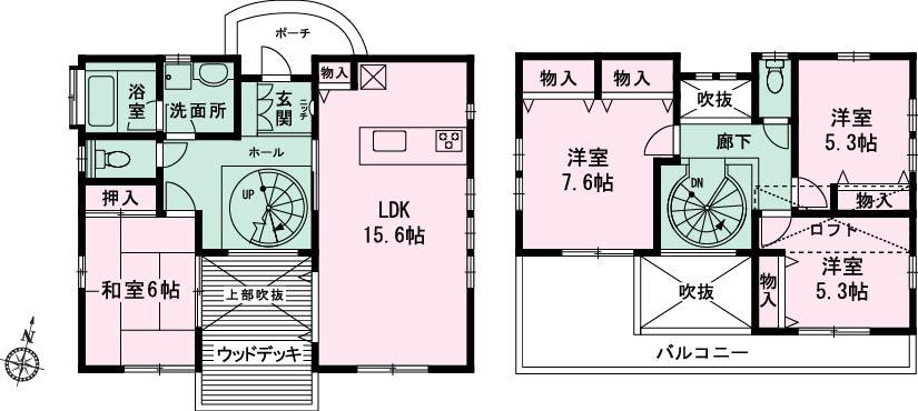 Floor plan. 39,800,000 yen, 4LDK, Land area 190.67 sq m , Building area 98.72 sq m