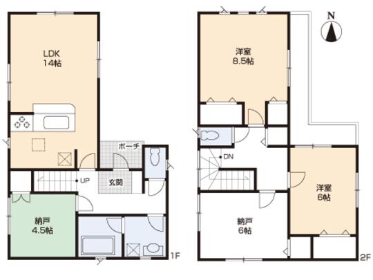 Floor plan. 32,800,000 yen, 2LDK, Land area 86.01 sq m , Building area 93.55 sq m floor plan