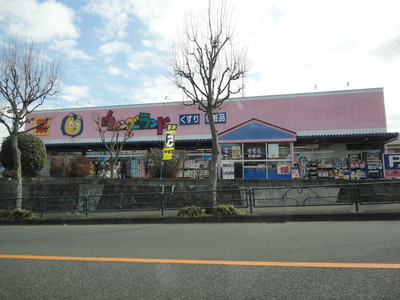 Dorakkusutoa. 230m until (drugstore)