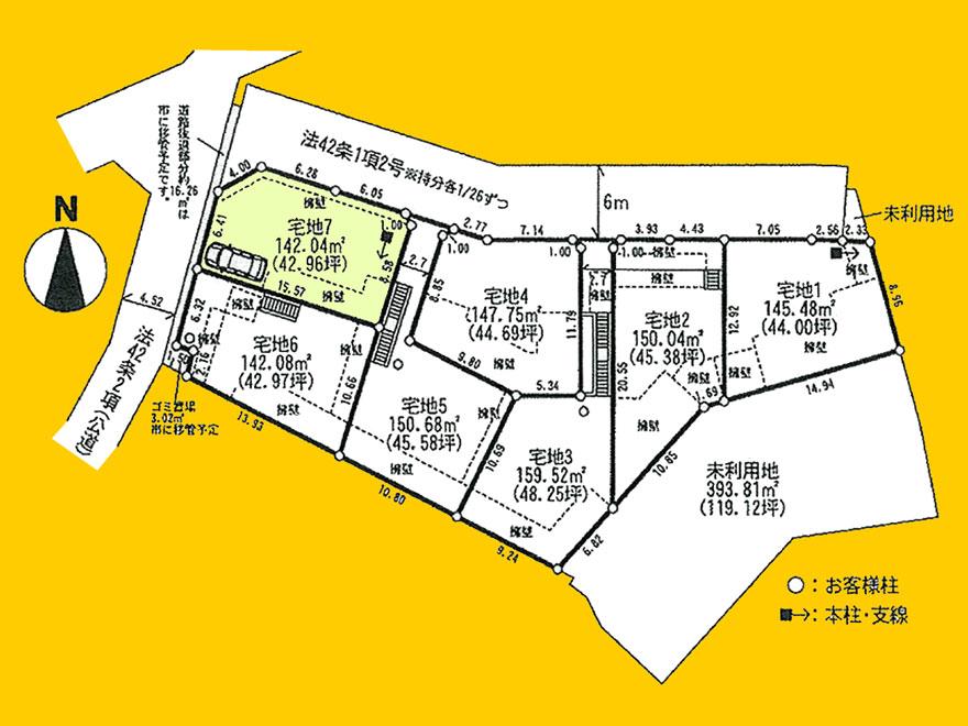 Compartment figure. Land price 25,800,000 yen, Land area 142.04 sq m