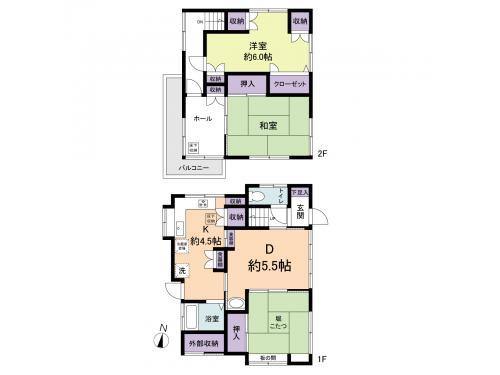 Floor plan. 17 million yen, 3DK, Land area 108.59 sq m , Building area 48.32 sq m