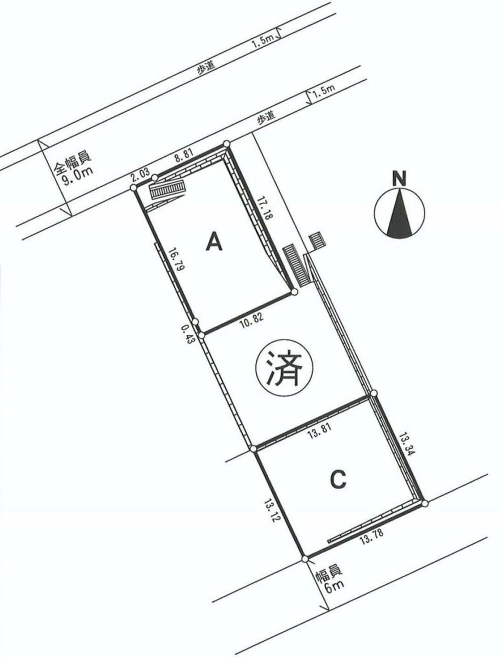Compartment figure. Land price 14.8 million yen, Land area 186 sq m