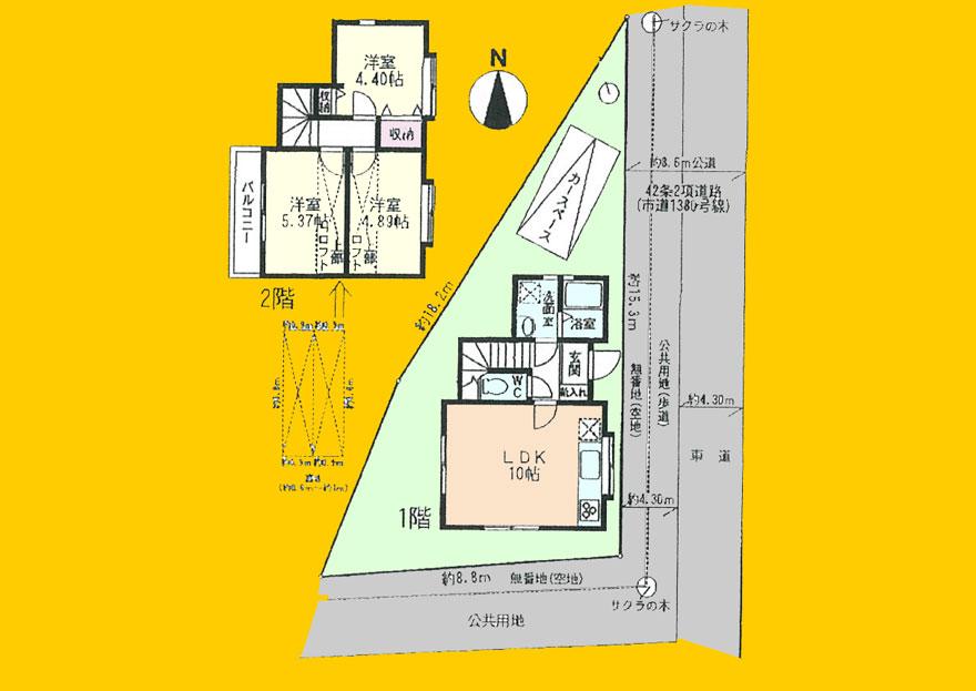 Floor plan. 24,800,000 yen, 3LDK, Land area 73.92 sq m , Building area 58.31 sq m
