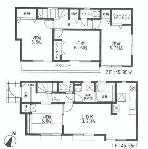 Floor plan. 30,800,000 yen, 4LDK, Land area 114.9 sq m , Building area 91.9 sq m