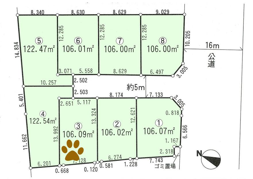 Compartment figure. Land price 19,800,000 yen, Land area 106.09 sq m