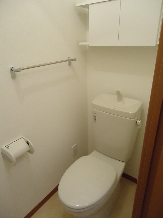 Toilet. Your toilet with a storage rack!